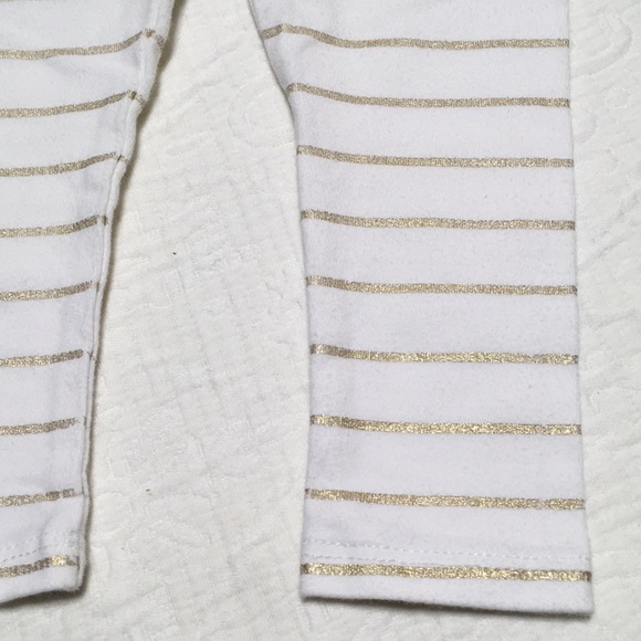 6-9m (6/$20) Sparkle-Gold Striped Leggings - Picture 2 of 11